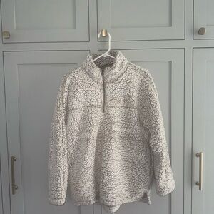 Altar'd State Cream and Brown Sherpa Pullover